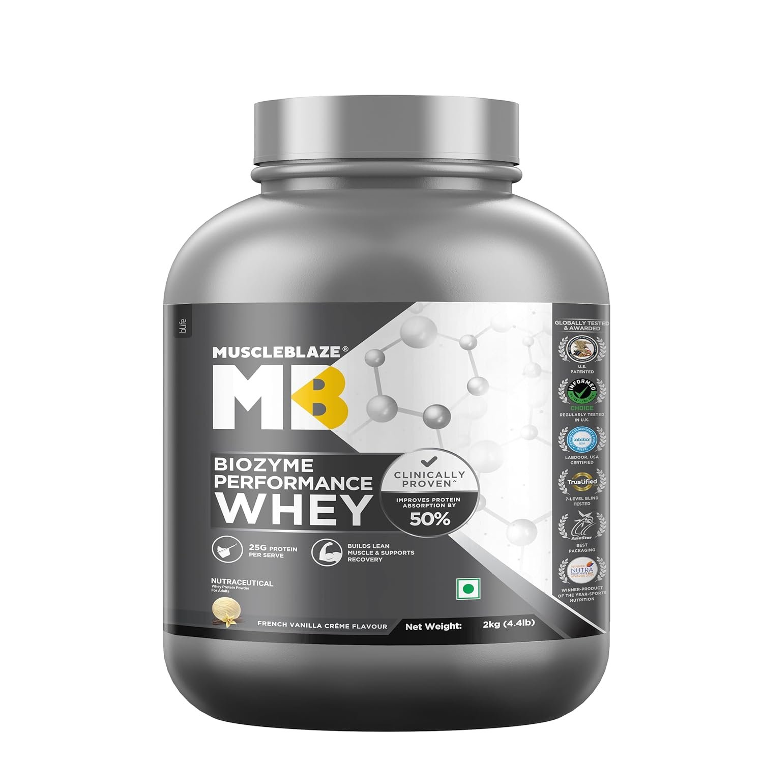 MuscleBlaze Biozyme Performance Whey Protein Powder, French Vanilla Creme - Image 7